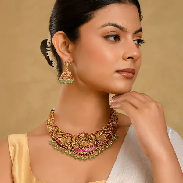 Traditional_South_Indian_Temple_Jewellery_Combo_Set_With_Laxmi_Motif_J_1236n_Red