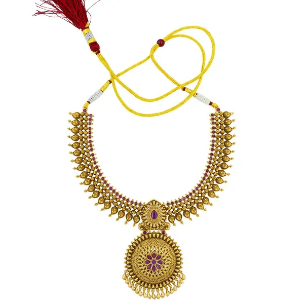 Intricate_Temple_Short_Necklace_K_1534_Red