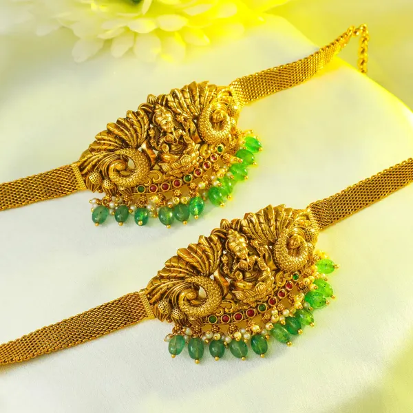 Traditional_Temple_Jewellery_Baju_Band_For_Brides_Gold_Look_Armlet_V_1692_Green