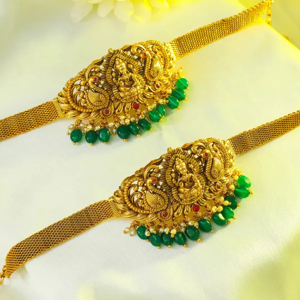 Minimal_Temple_Jewellery_Baju_Band_Ethnic_Gold_Plated_Armlet_V_1476_Red