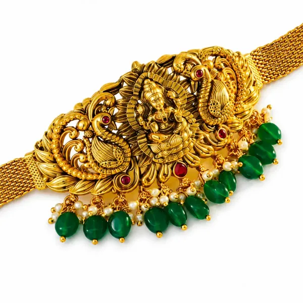 Minimal_Temple_Jewellery_Baju_Band_Ethnic_Gold_Plated_Armlet_V_1476_Red