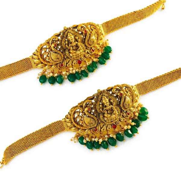 Minimal_Temple_Jewellery_Baju_Band_Ethnic_Gold_Plated_Armlet_V_1476_Red