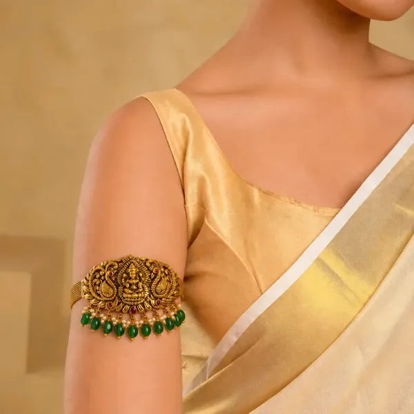 Minimal_Temple_Jewellery_Baju_Band_Ethnic_Gold_Plated_Armlet_V_1476_Red