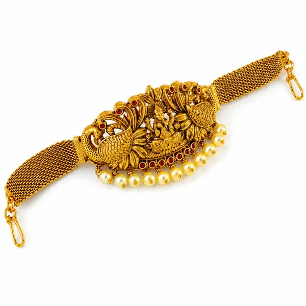 South_Indian_Temple_Jewellery_Baju_Band_Bridal_Gold_Plated_Armlet_V_1690_Red