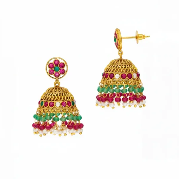 Kundan_Lakshmi_Temple_Short_Necklace_Set_K_1698_Green