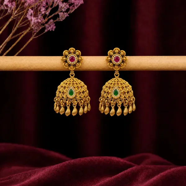 Vaidehi_Temple_Jhumka_Gold_Plated_J_1204_Green