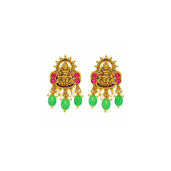 Lakshmi_Temple_Jewellery_Bridal_Choker_Set_With_Emerald_Bead_Drops_J_954_Red
