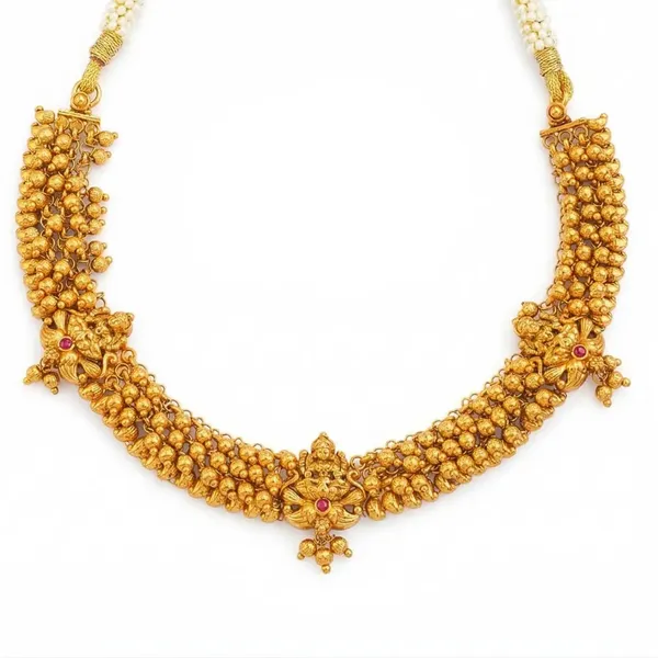 Traditional_Temple_Jewellery_Short_Necklace_Set_With_Jhumka_Earrings_K_1768_Red