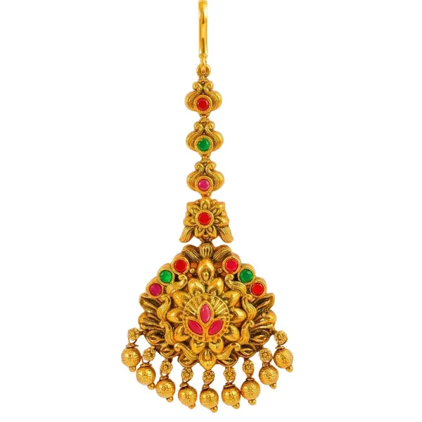 Traditional_Temple_Jewellery_Maang_Tikka_With_Multicolor_Stones_J_1280_Green