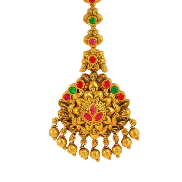 Traditional_Temple_Jewellery_Maang_Tikka_With_Multicolor_Stones_J_1280_Green