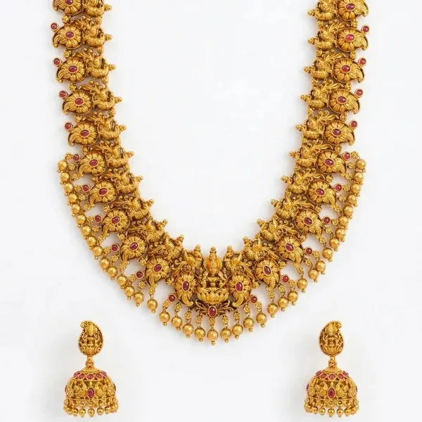 Lakshmi_Temple_Jewellery_Short_Necklace_Set_With_Jhumka_Earrings_K_1910_Red