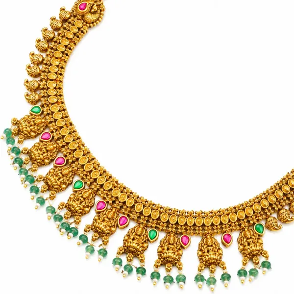 Soundarya_Kasu_Temple_Jewellery_Choker_Set_For_Festive_Ethnic_Wear_J_703_Green