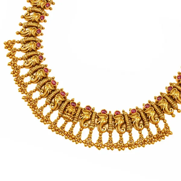 Makara_Kemp_Temple_Jewellery_Short_Necklace_Set_With_Red_Stones_K_1869_Red