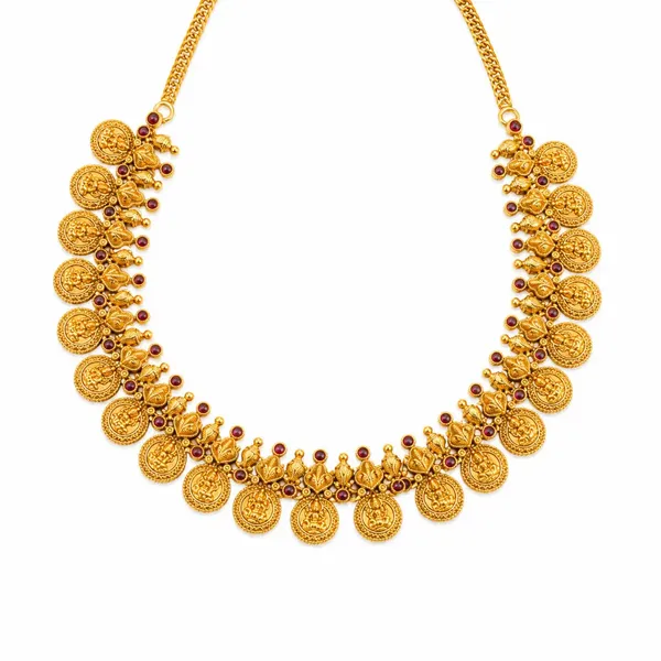 Vaibhava_Kasu_Temple_Jewellery_Short_Necklace_Set_For_Grand_Occasions_K_1848_Red