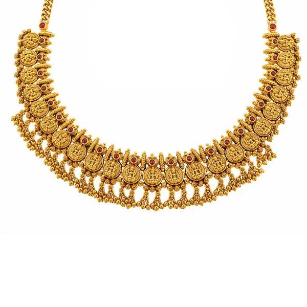Annapurna_Mukta_Temple_Jewellery_Short_Necklace_Set_With_Pearls_K_1853_Red
