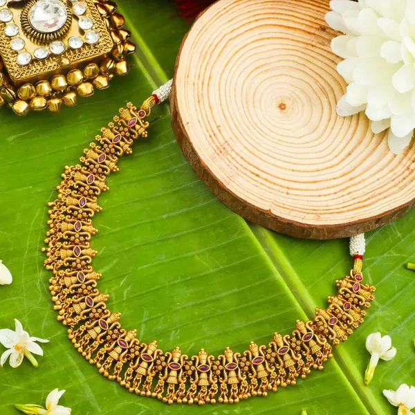 Tripura_Kalasha_Temple_Jewellery_Short_Necklace_Set_With_Stone_Work_K_1706_Red