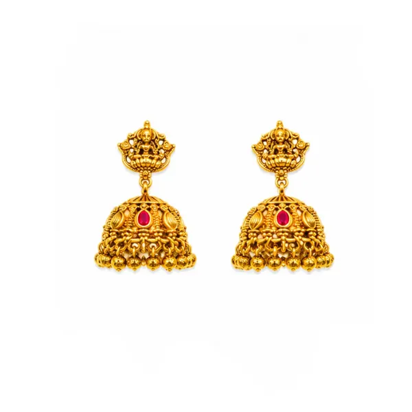 Abha_Lakshmi_Temple_Jewellery_Pendant_Short_Necklace_Set_J_1063_Red