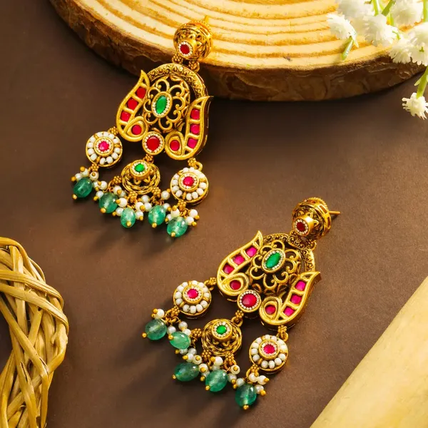 Ratnaveena_Temple_Jewellery_Chandbali_Earrings_For_Bridal_Styling_T_84_Multicolor