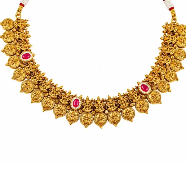 Mahalakshmi_Ratna_Temple_Jewellery_Short_Necklace_Set_With_Stones_J_826_Red