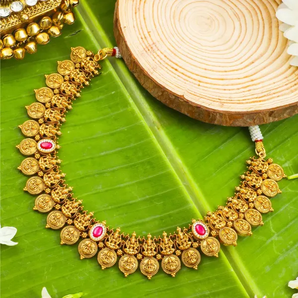 Mahalakshmi_Ratna_Temple_Jewellery_Short_Necklace_Set_With_Stones_J_826_Red