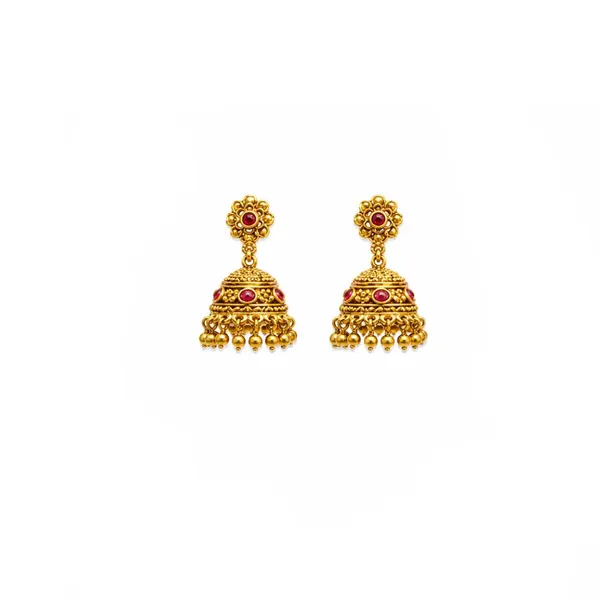 Kokila_Pushpa_Temple_Jewellery_Short_Necklace_Set_With_Floral_Motifs_K_1854_Red