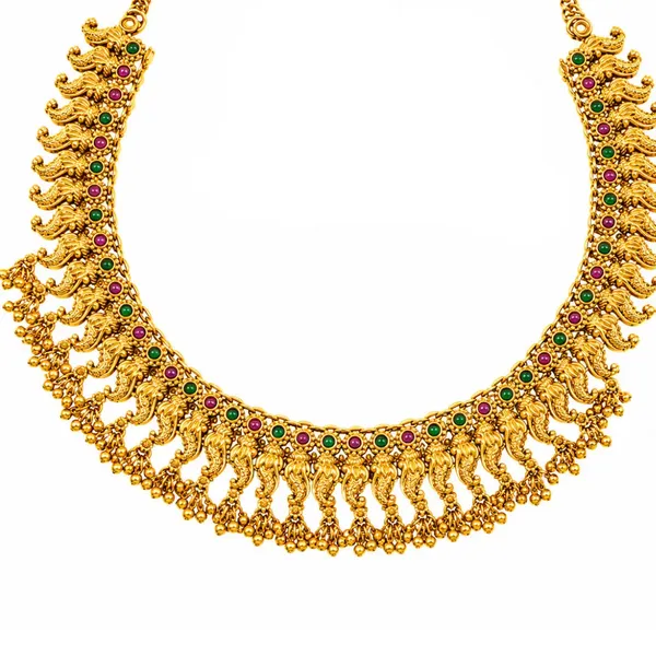 Mayura_Dwiranga_Temple_Jewellery_Short_Necklace_Set_With_Dual_Tone_K_1872_Red
