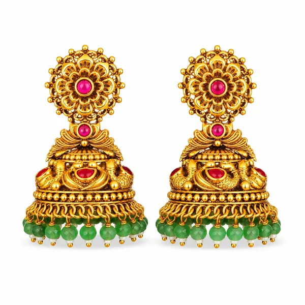 Ratna_Garbha_Jhumka_Gold_Plated_Gemstone_Temple_Drop_Earrings_J_614_Red