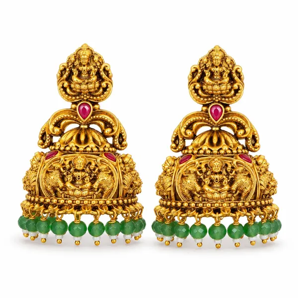 Padmasana_Jhumka_Gold_Plated_Lotus_Temple_Earrings_For_Women_J_609_Red