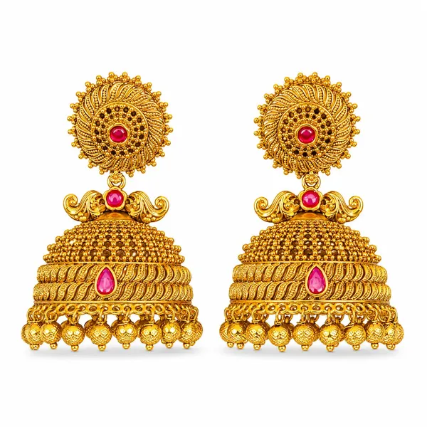 Airavata_Shobha_Jhumka_Gold_Plated_Royal_Elephant_Temple_Earrings_J_788_Red
