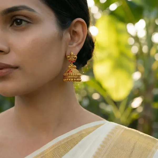 Hridaya_Valli_Jhumka_Gold_Plated_Heart_Vine_Temple_Earrings_J_624_Red