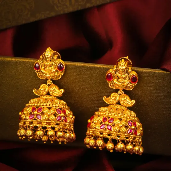 Padma_Vilasa_Jhumka_Gold_Plated_Lotus_Splendour_Temple_Earrings_R_2732_Red