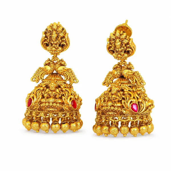 Aishwarya_Nakshi_Jhumka_Gold_Plated_Engraved_Prosperity_Earrings_J_895_Red