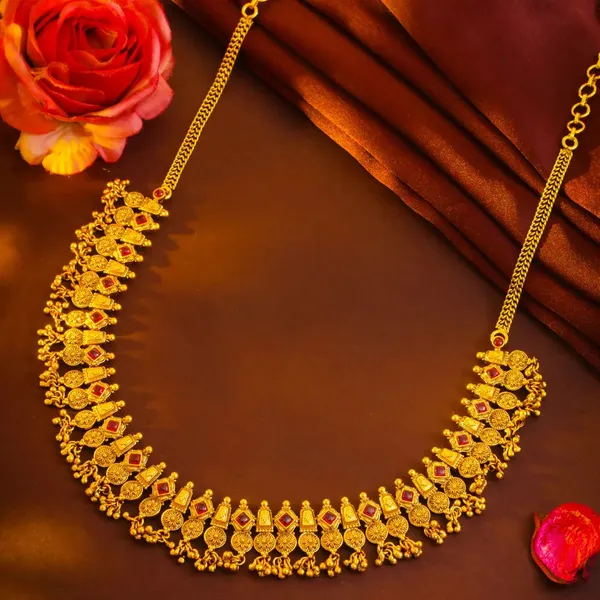 Kalasha_Haaram_Short_Necklace_Set_Gold_Plated_Temple_Jewellery_K_1856_Red