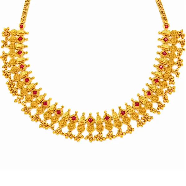 Kalasha_Haaram_Short_Necklace_Set_Gold_Plated_Temple_Jewellery_K_1856_Red