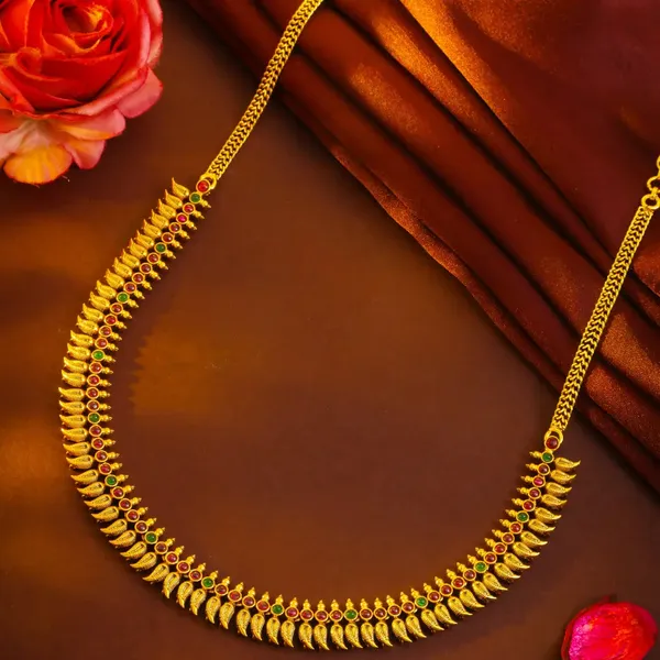 Palasha_Haram_Gold_Plated_Sacred_Flame_Flower_Temple_Necklace_Set_K_1862_Green