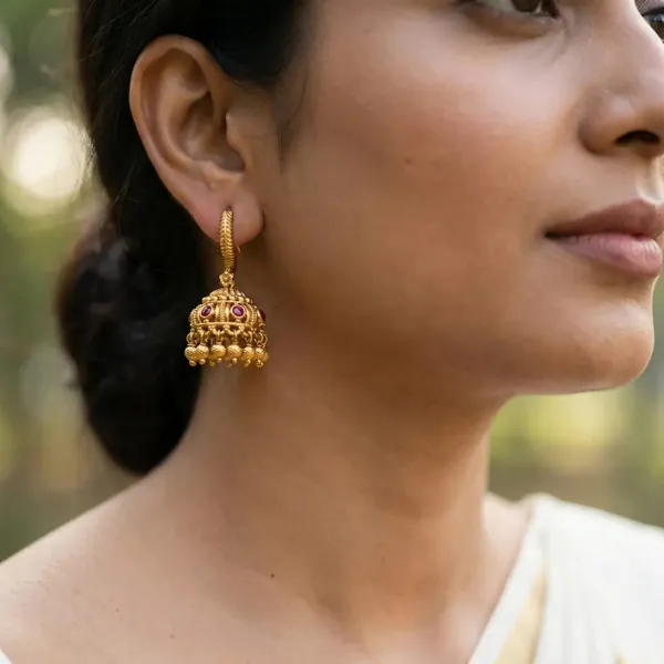 Ratna_Ghungroo_Jhumka_Gold_Plated_Gemstone_Bell_Temple_Earrings_T_90_Red