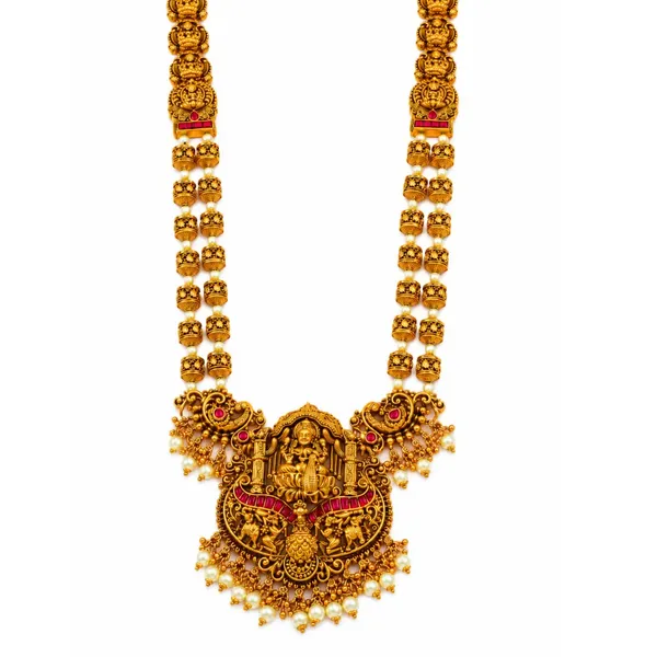 Panchamukhi_Haram_Gold_Plated_Five_Face_Temple_Necklace_Set_J_969_Red