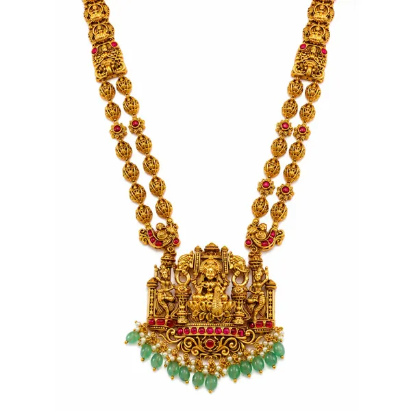 Tirumala_Haram_Gold_Plated_Tirupati_Temple_Necklace_Set_J_975_Red