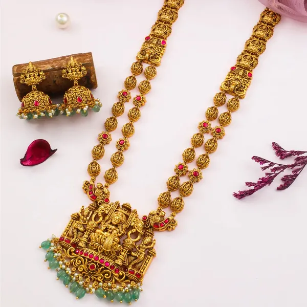 Tirumala_Haram_Gold_Plated_Tirupati_Temple_Necklace_Set_J_975_Red