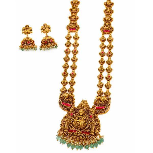 Rajeshwari_Long_Haram_Gold_Plated_Queen_Goddess_Temple_Necklace_J_973_Red