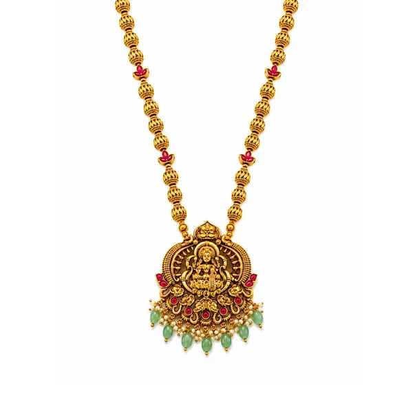 Soundarya_Haram_Gold_Plated_Divine_Beauty_Temple_Necklace_Set_J_971_Red