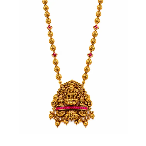 Bhavani_Haram_Gold_Plated_Shakti_Goddess_Temple_Necklace_Set_J_962_Red