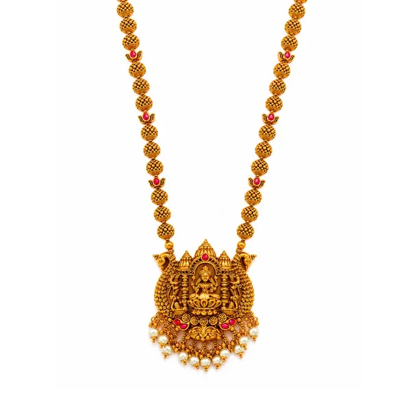 Karpagavalli_Haram_Gold_Plated_Wish_Tree_Goddess_Temple_Necklace_J_967_Red