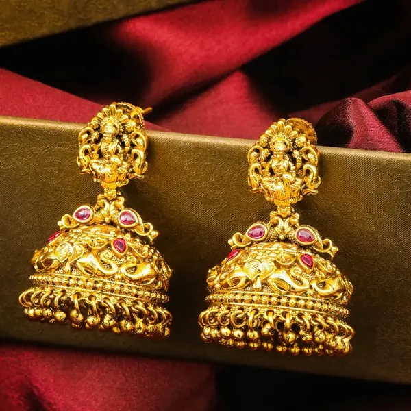 Vaidehi_Vilasa_Jhumka_Gold_Plated_Sita_Splendour_Temple_Earrings_R_2974_Red