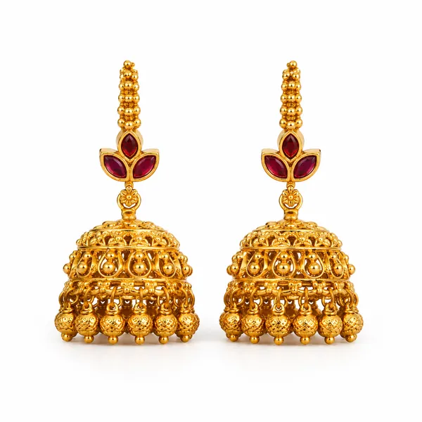 Shankha_Leela_Jhumka_Gold_Plated_Sacred_Conch_Divine_Play_Earrings_T_95_Red