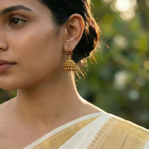 Shankha_Leela_Jhumka_Gold_Plated_Sacred_Conch_Divine_Play_Earrings_T_95_Red