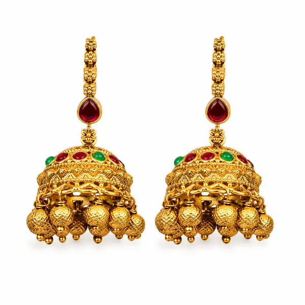 Annapurna_Tejas_Jhumka_Gold_Plated_Goddess_Radiance_Temple_Earrings_T_94_Green