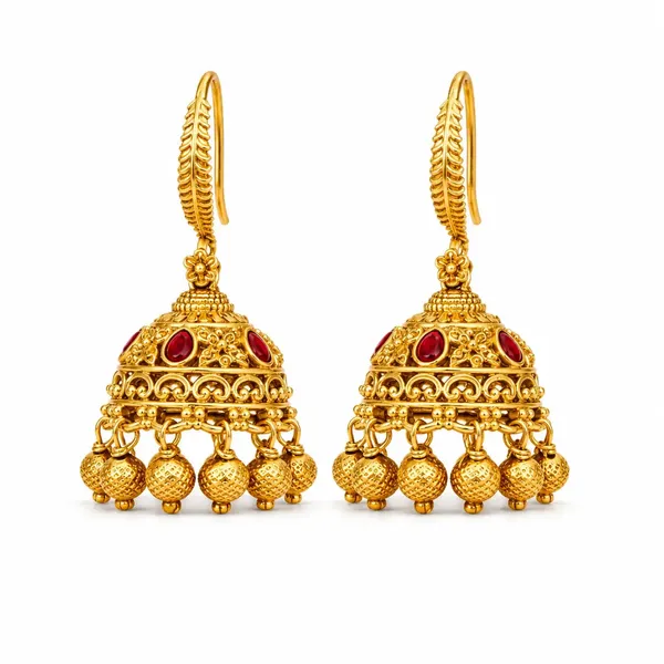 Meera_Madhuri_Jhumka_Gold_Plated_Devotion_Sweetness_Temple_Earrings_T_92_Red