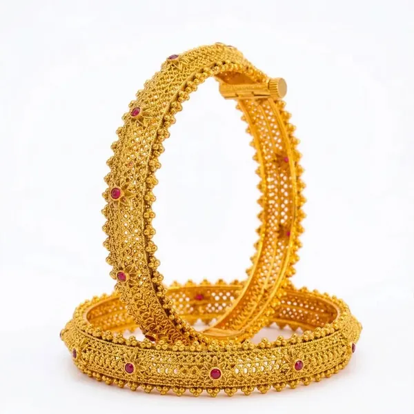 Padma_Kankana_Kada_Bangle_Gold_Plated_Lotus_Temple_Bridal_Bangle_V_2248_Red