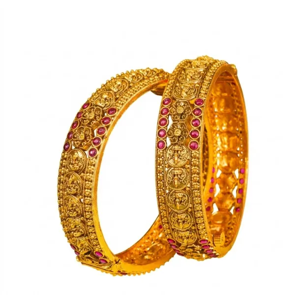 Hema_Kankini_Kada_Bangle_Gold_Plated_Golden_Temple_Bridal_Bangle_V_2570_Red